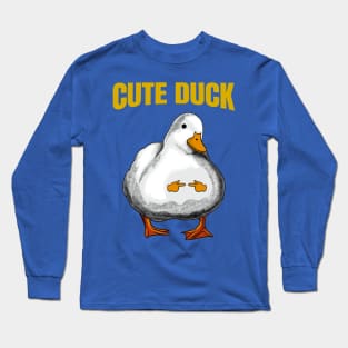 cute duck meme Long Sleeve T-Shirt